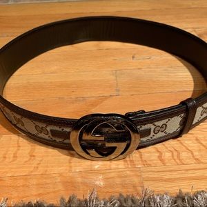 Women’s Beige Ebony Monogram Gucci Belt